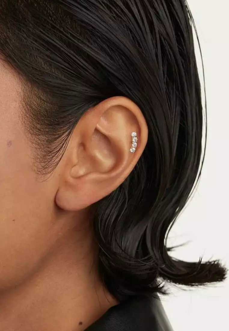 Quattro Diamond 18K Gold Stud Earrings