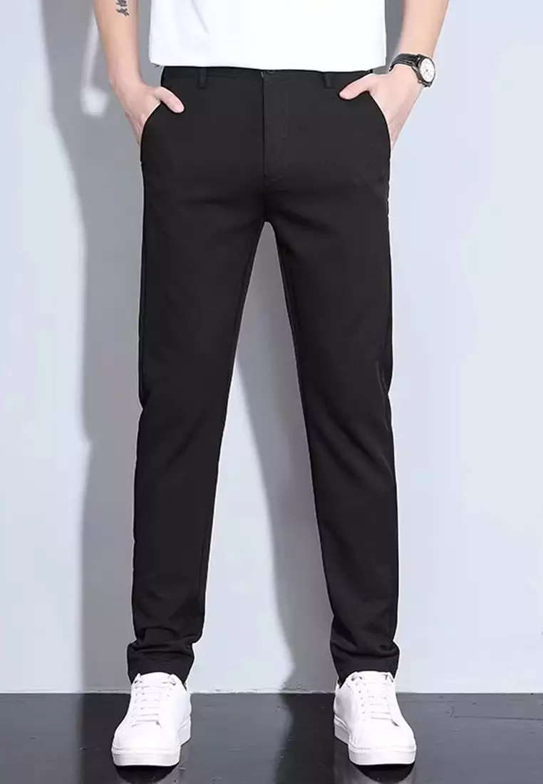 Buy Trendyshop Men's Slim Suit Pants in Black 2024 Online