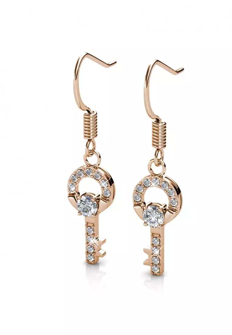 Camilla Key Earring RG - Anting Crystal Swarovski by Her Jewellery