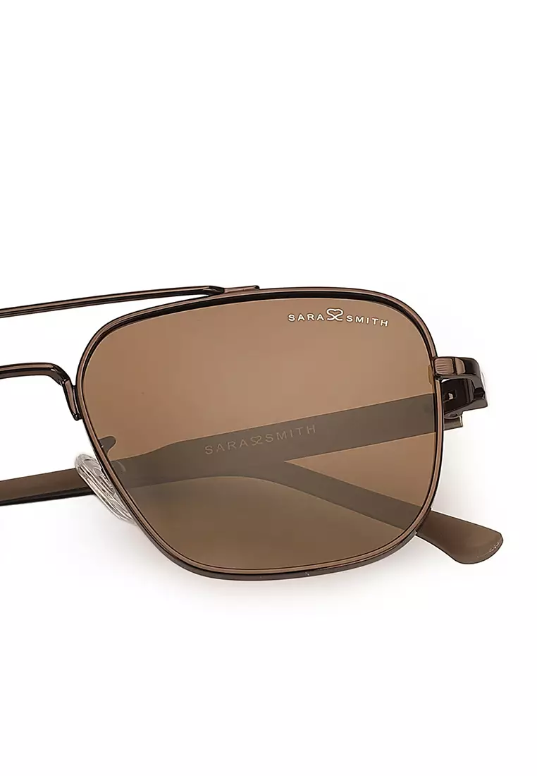 Unisex Polarized Square / Rectangular Sunglasses (Kacamata Hitam) - Cokelat