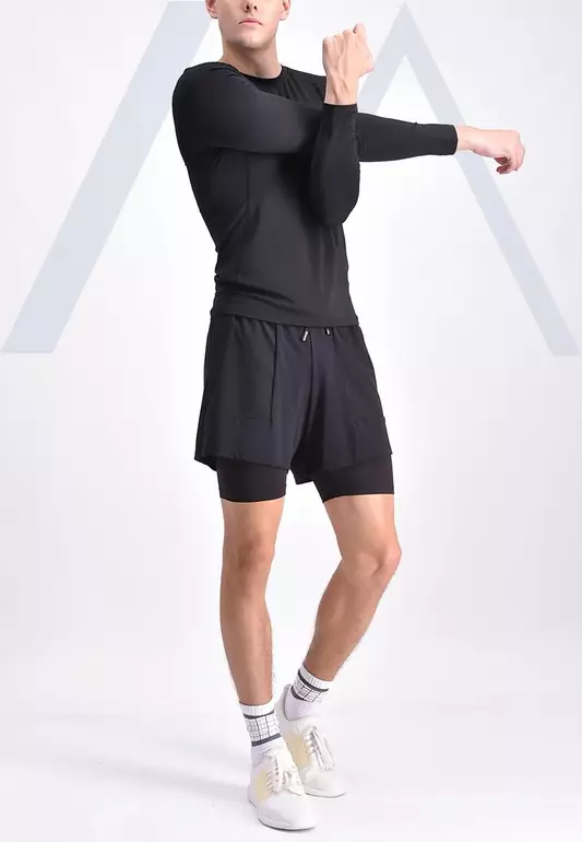 Men's Active Compression Long Sleeve Shirt With Mesh