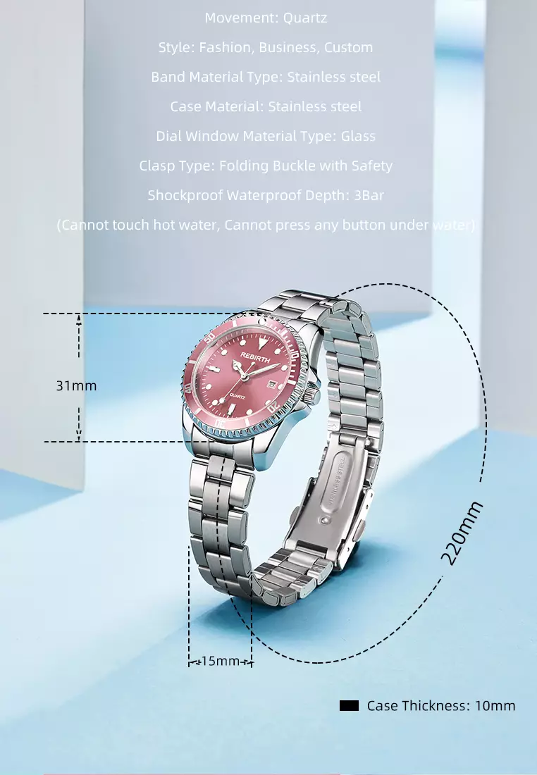 jam tangan wanita bisnis stainless steel strap waterproof fashion jam tangan cewek