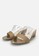 La Vita e Bella gold Sparkle Double Strap Slide Sandal Block Heels 37170SHEDDC9C2GS_4