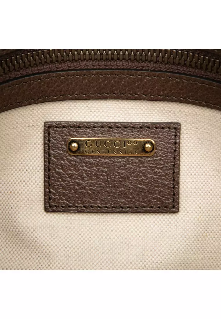 Pre-Loved Gucci 100th Anniversary Textured Dollar Calfskin Logo Belt Bag