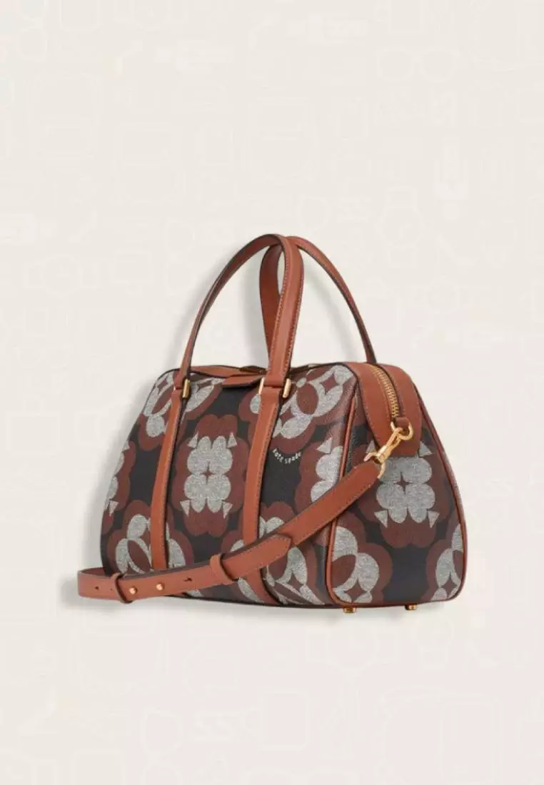 Kate Spade Flower Monogram Eleanor Medium Satchel Black Multi