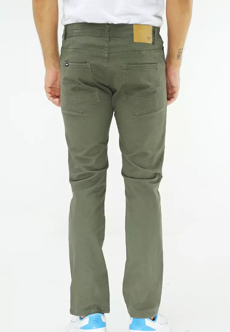 Colored Long Pants Slim Tapered Stretch