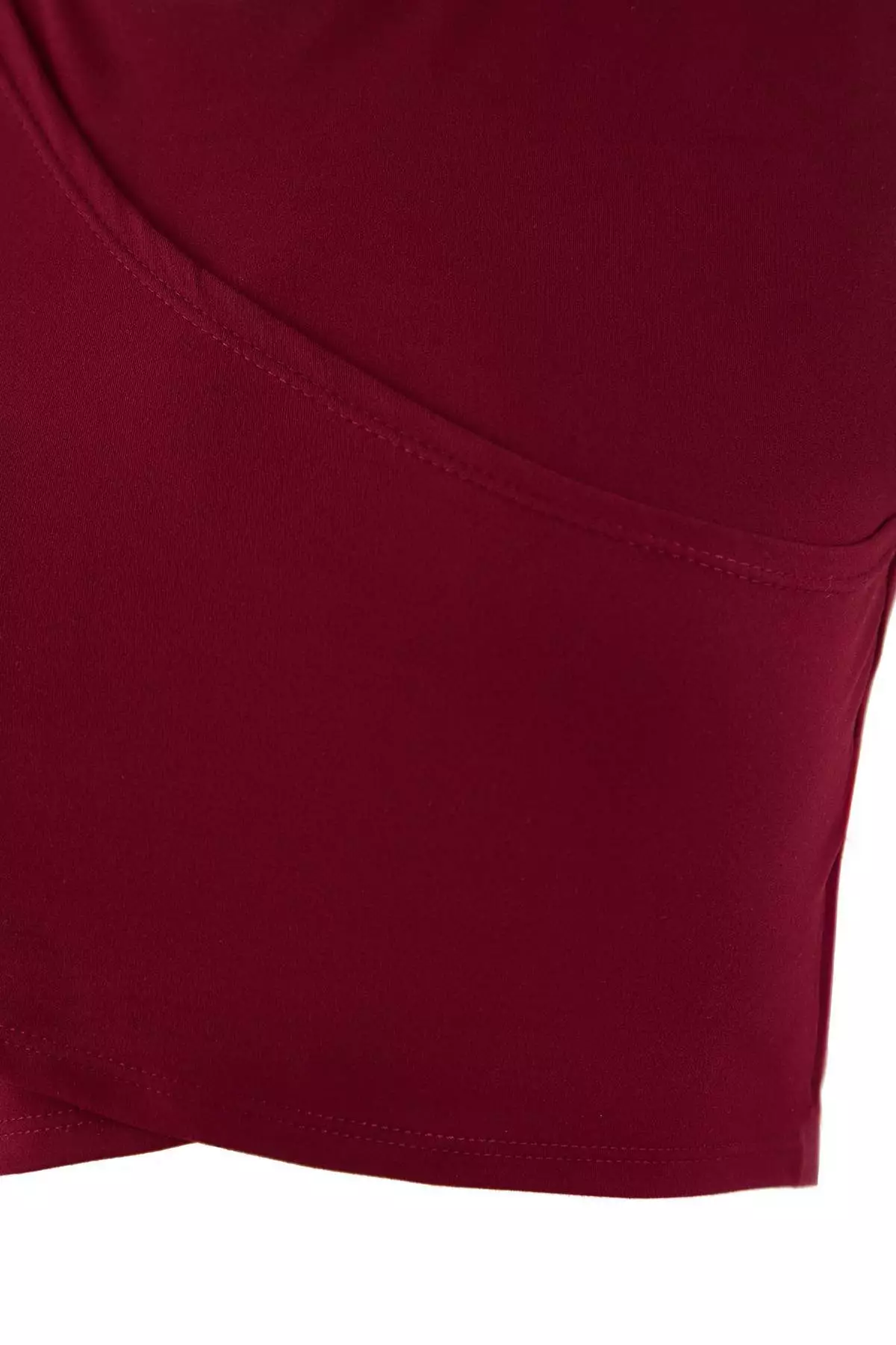 Burgundy Double Breasted Brushed Soft Fabric Supportive/Shape-Enhancing Knitted Sports Bra Thmss26Ss3