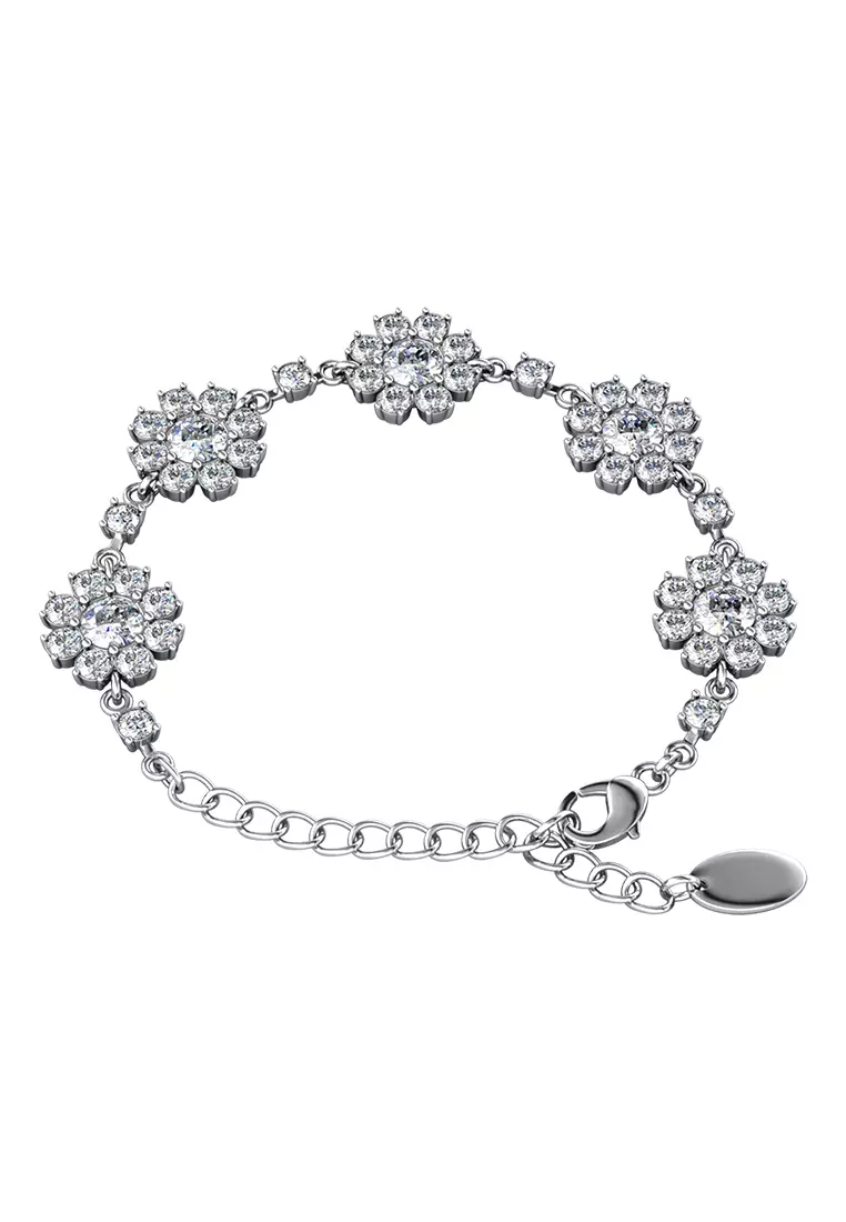 Forever Daisy Bracelet WG - Gelang Crystal Luvea Collection by Her Jewellery
