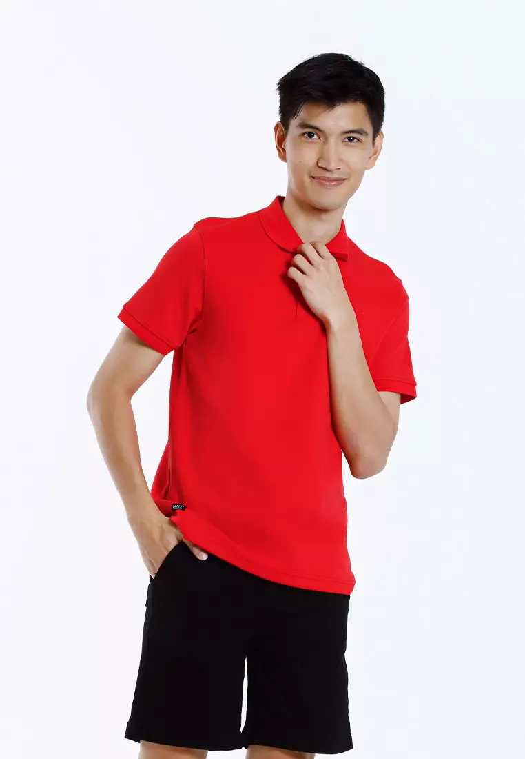 Forest Mens Stretchable Cotton Slim Fit Polo Tee - 23961-51Red