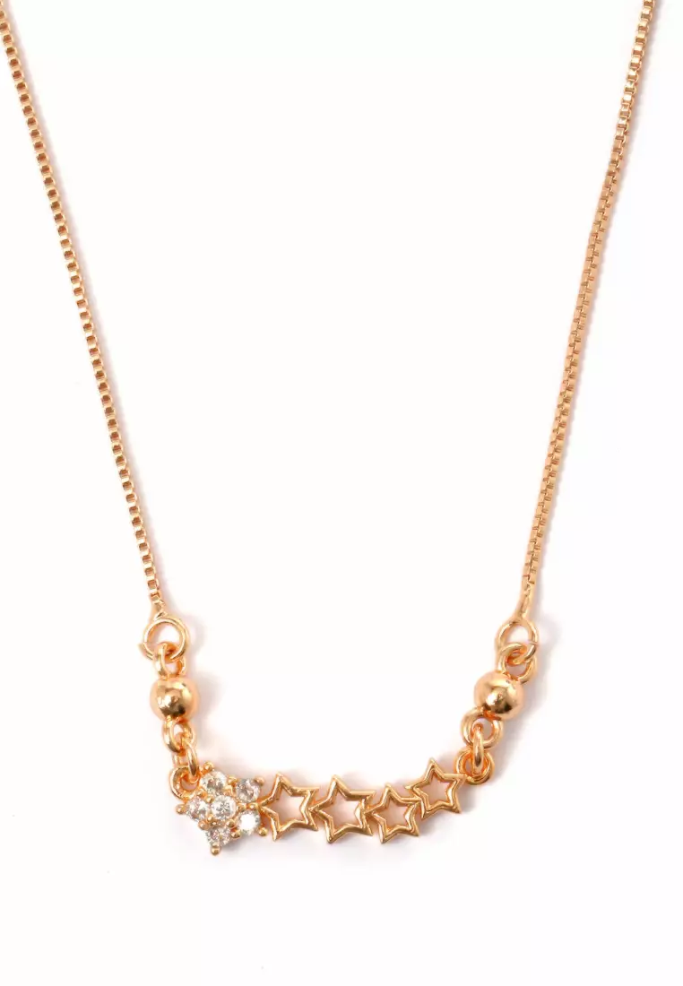 Kalung Aksesoris Wanita Bermotif Crystal Stone Design Casual Elegant Look - 098