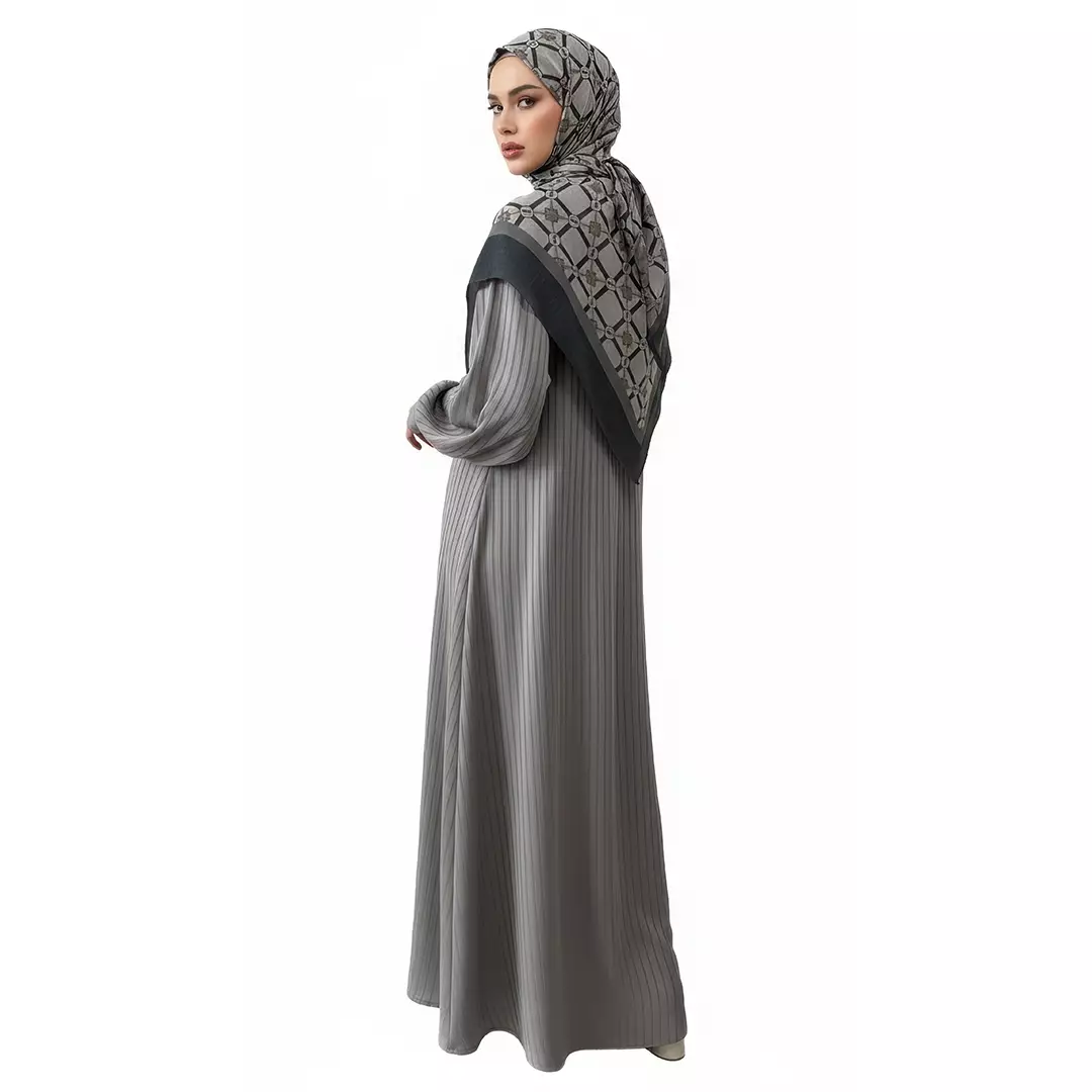 Rabbani - Dresslim Muslim Wanita Dewasa Lengan Panjang Alistha Exclusive - Light Grey