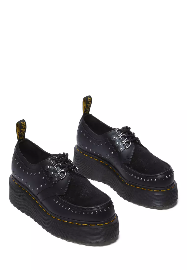 Ramsey Black 3-eye Leather Platform Creepers Women