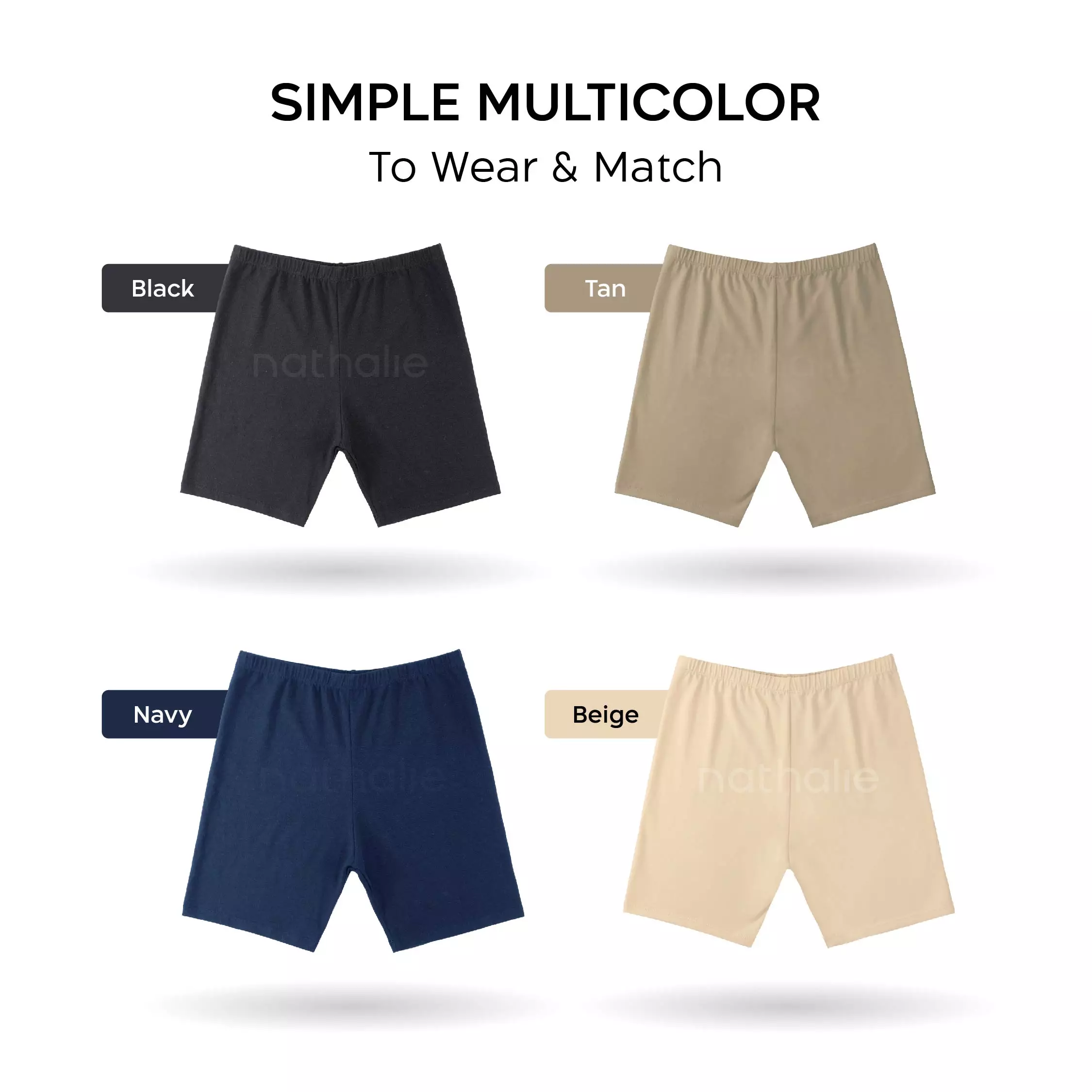Nathalie Cotton Relaxing Shorts 1 pcs NTC 3374 - Hitam