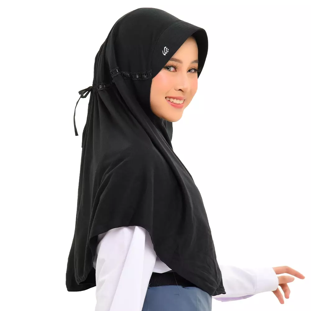 Rabbani - Kerudung Sekolah Instan Innova - Black S (New)