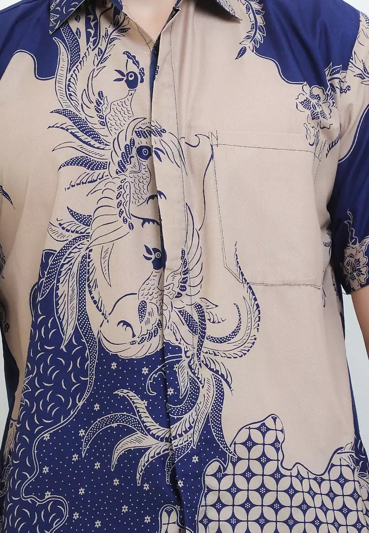 Asmaralaya Kemeja Batik Exclusive Premium Pria Casual Modern Lengan Pendek