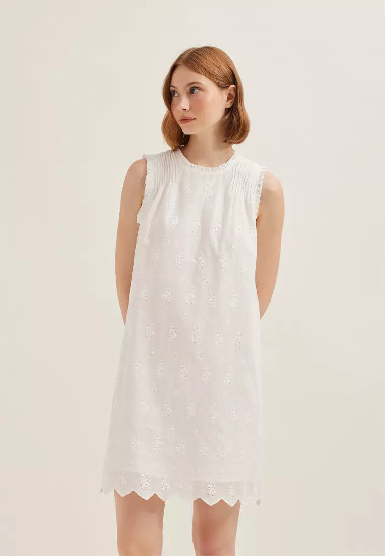 Cotton Broderie Shift Dress