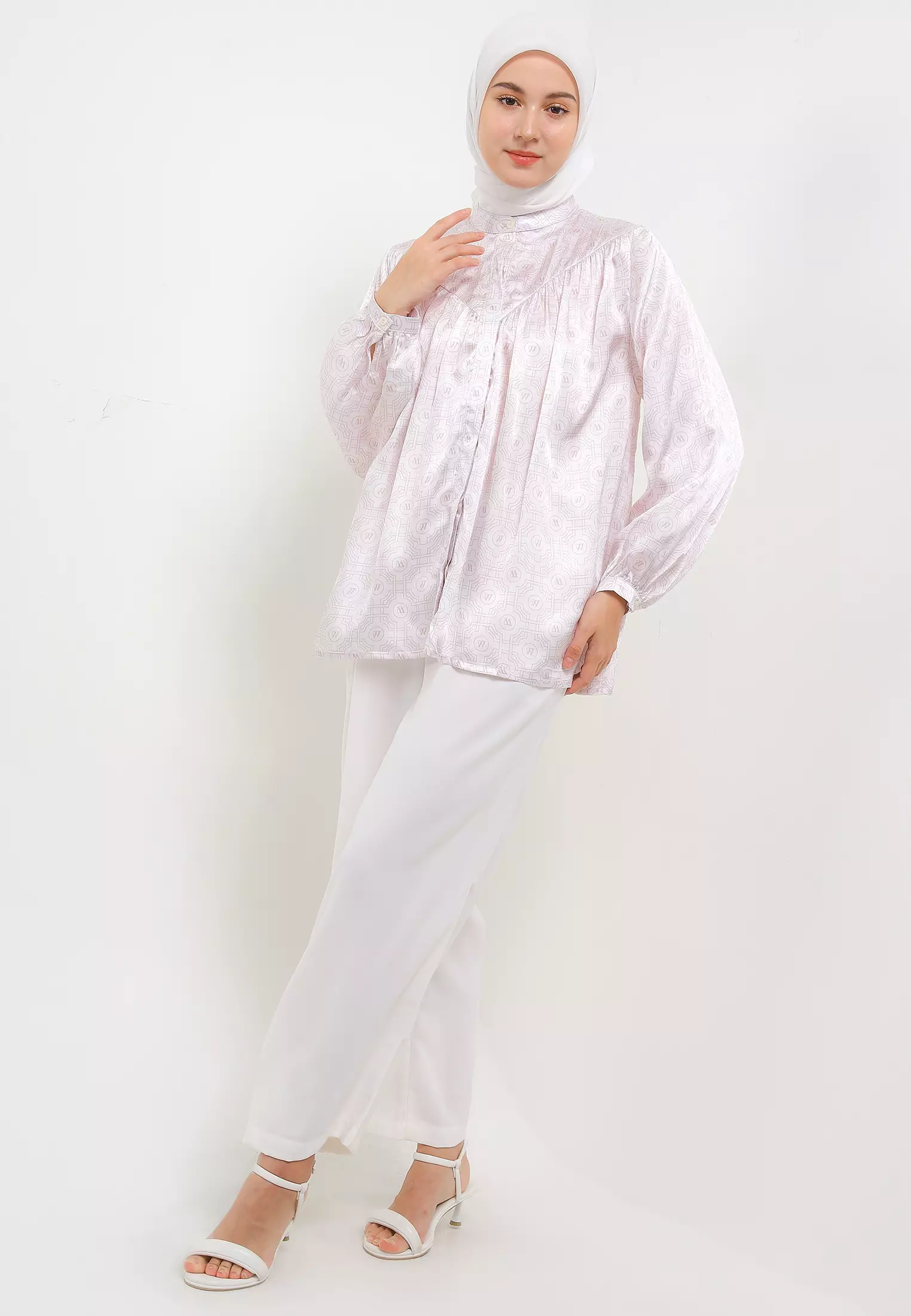 MFMW Lexxa Atasan Blouse Satin Dusty Pink