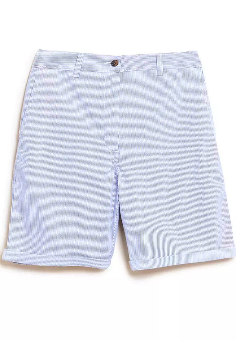 Cotton Rich High Waisted Chino Shorts