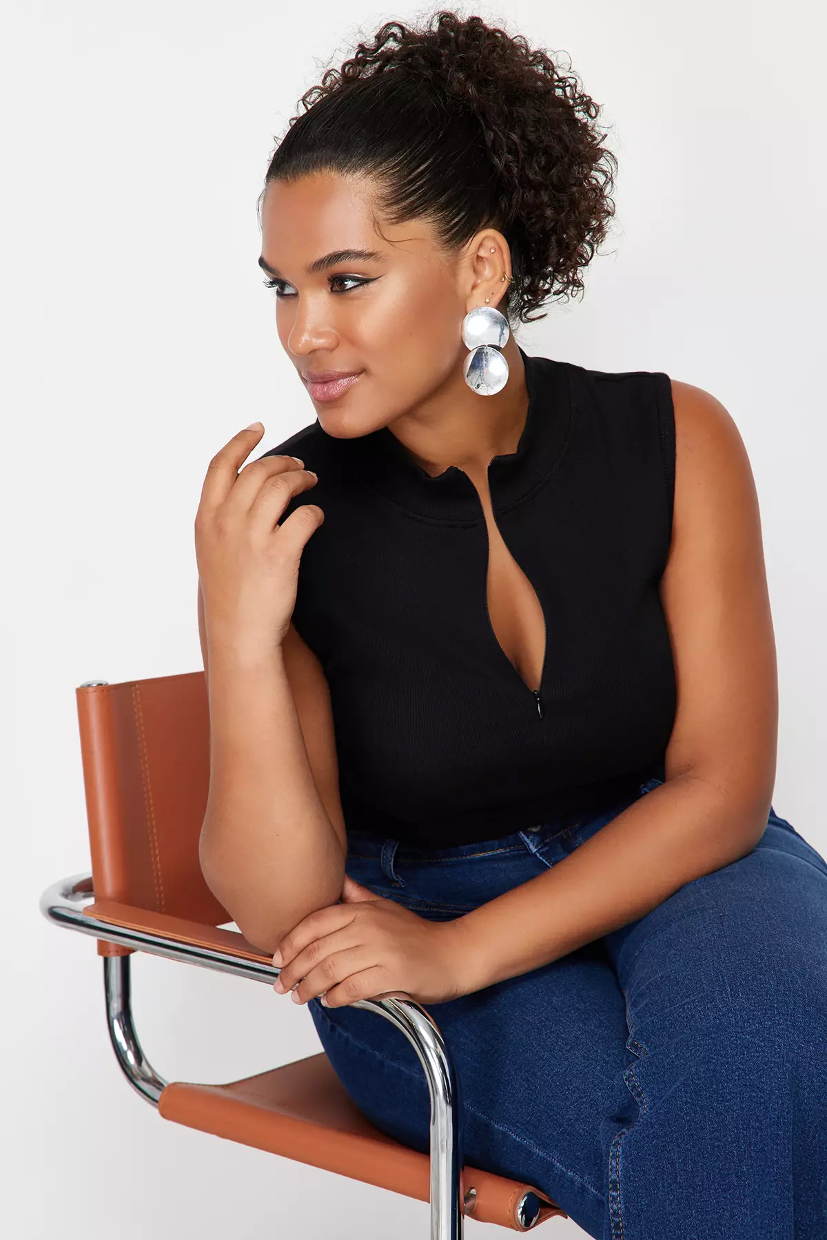 Plus Size Sleeveless Blouse