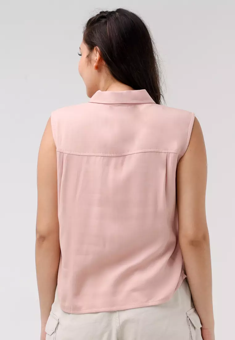 Single Twill Woven Sleeveless Blouse