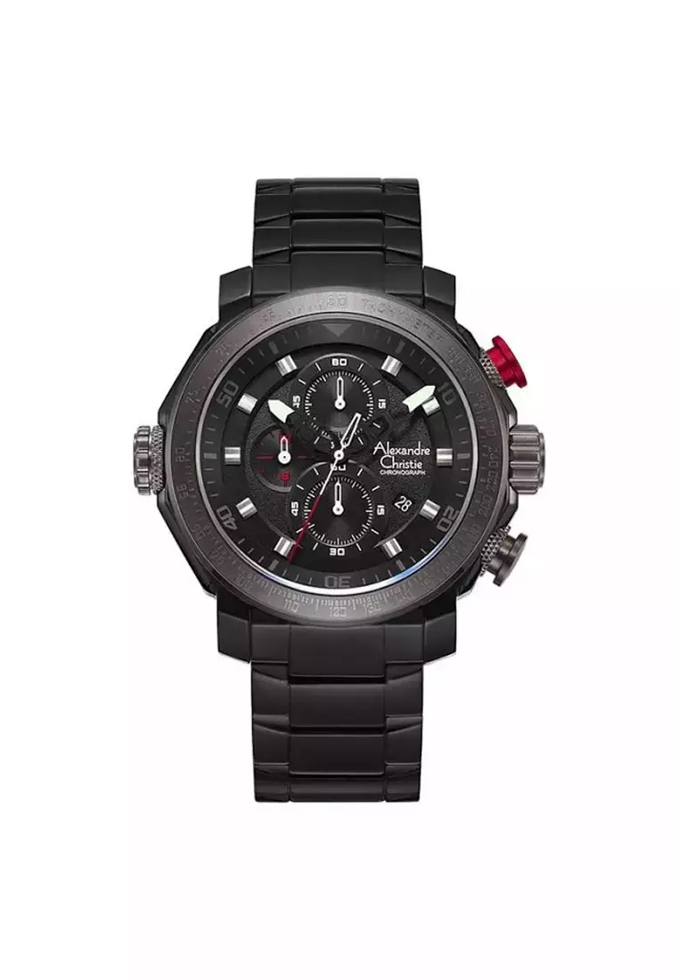 Jam Tangan Pria Alexandre Christie Chronograph AC 6565 MC BEPBARE Stainless Strap
