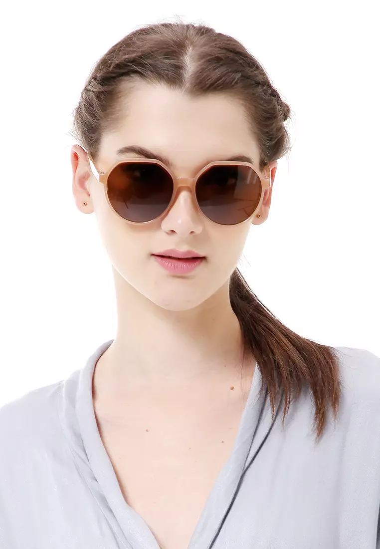 Revika Kacamata Wanita Desain Retro Elegan Sunglasess Aksesoris Fashion Material Plastic ORIGINAL - Tea