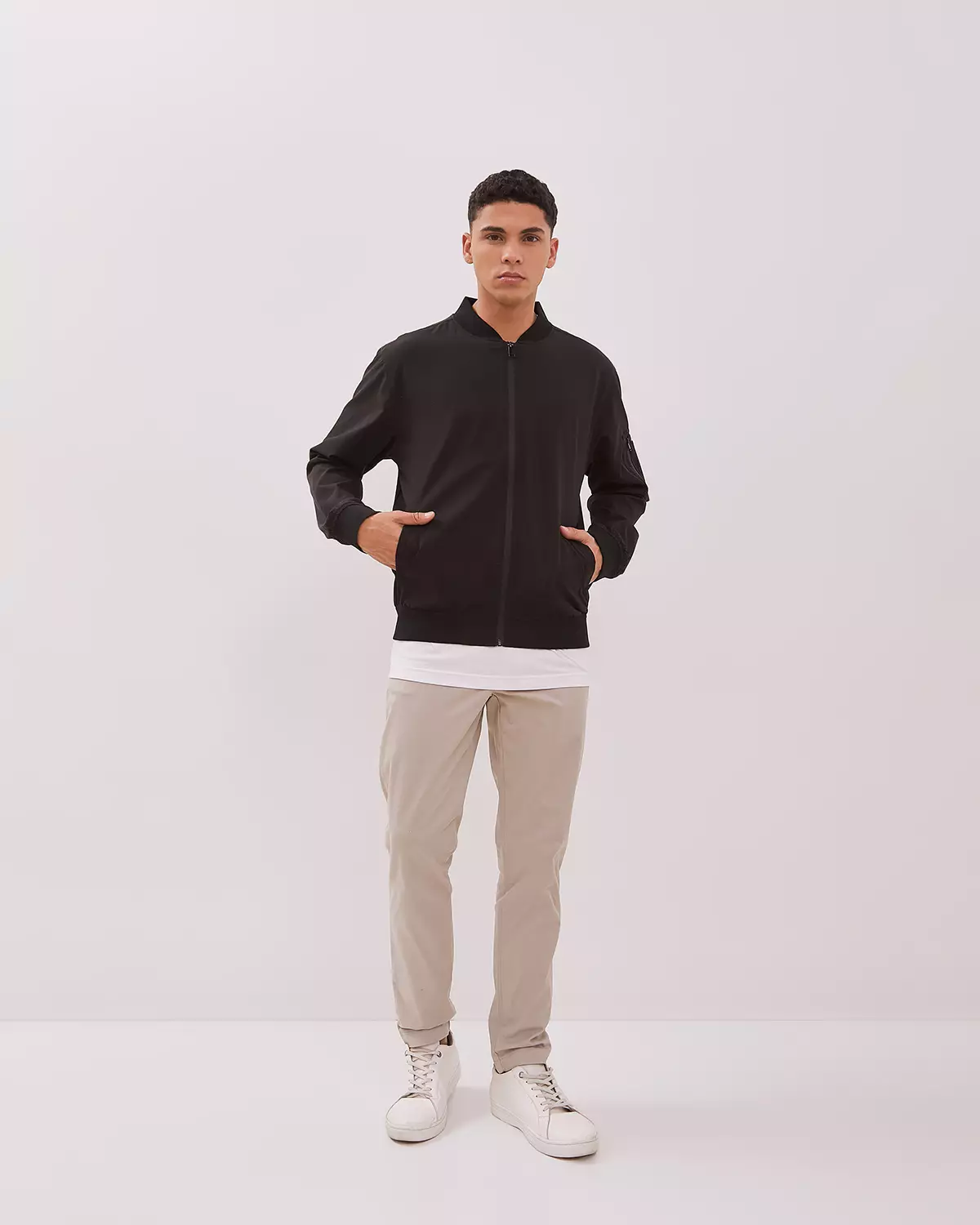 BLACK BOMBER JACKET FOR MEN