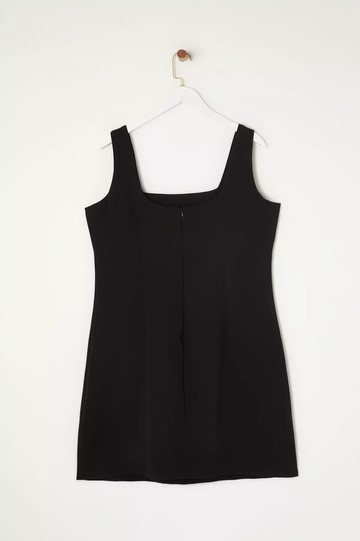Square Collar Woven with Interlining Inside Plus Size Dress