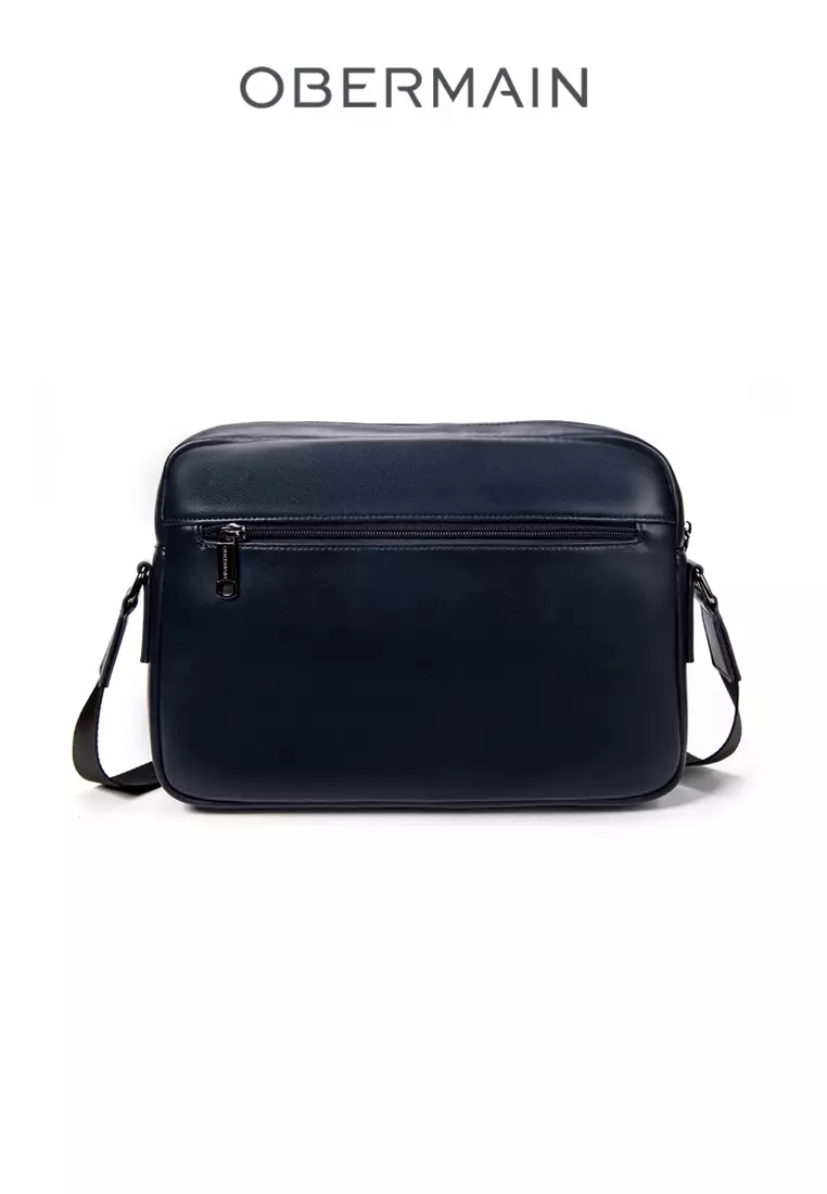 Men's Messenger Bag Synthetic Leather Navy