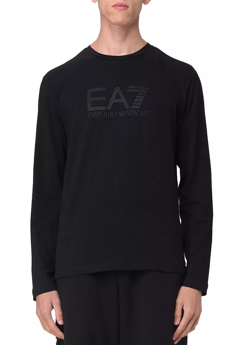 男士長袖T恤黑色7M000900 AF10373