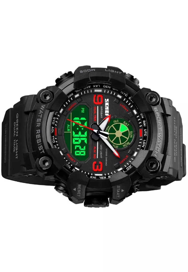 Jam Tangan Digital Pria Waterproof Many Function Strap Tali Material PU Silicone BY92 ORIGINAL