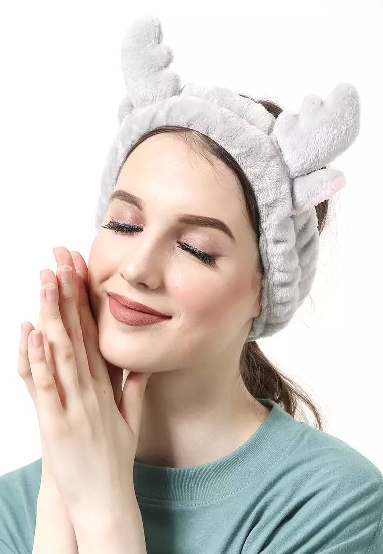 Diana Bandana Tanduk Rusa Tekstur Lembut And High Quality - Abu-Abu