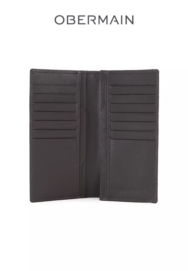 RFID Long Wallet Genuine Leather Brown