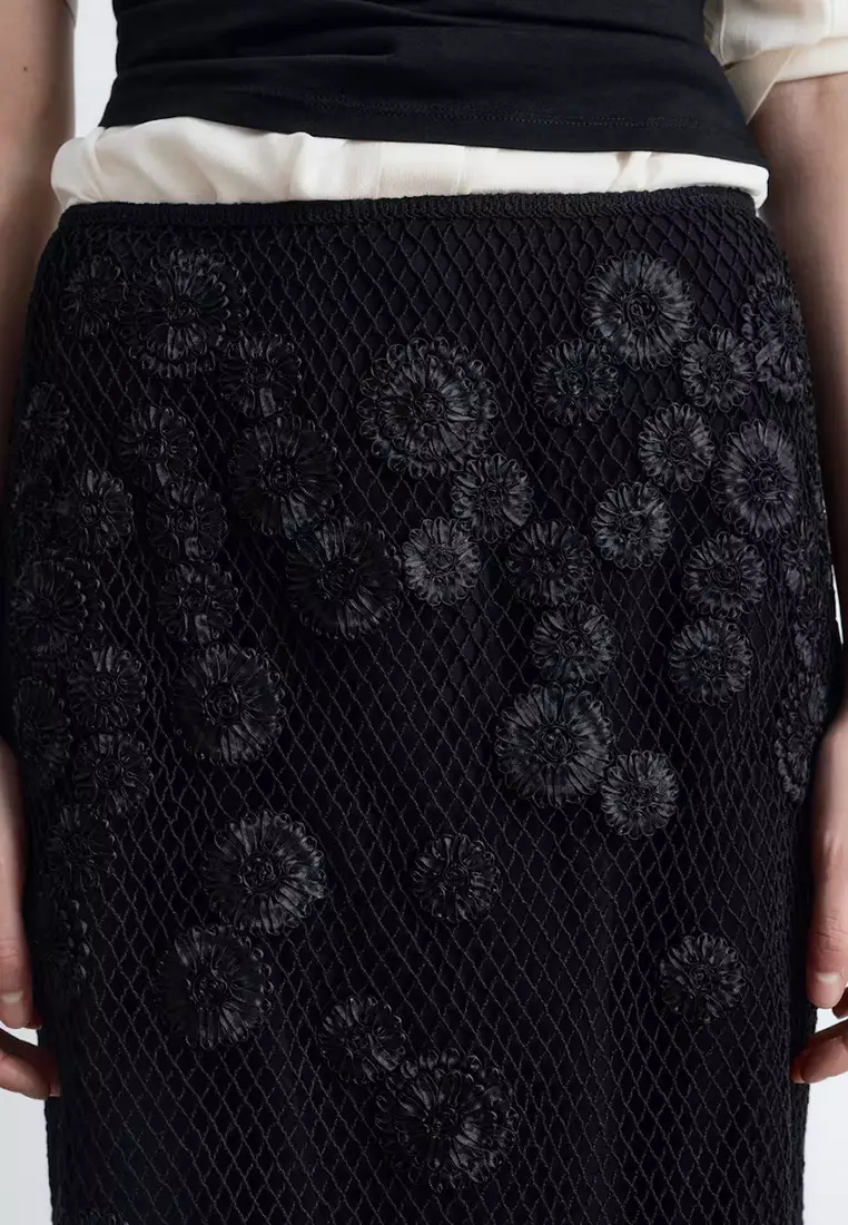 花卉網面半截中裙