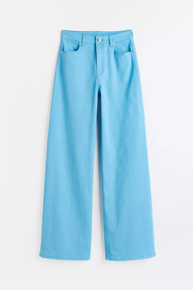 Buy H&M Wide twill trousers 2023 Online ZALORA Singapore