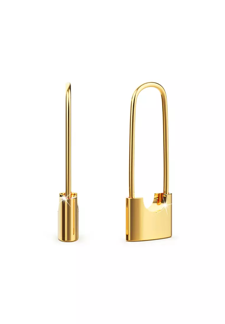 Gold deals padlock earrings