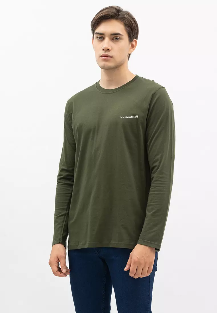Houseofcuff Kaos Cotton Combed Lengan Panjang Pria Army