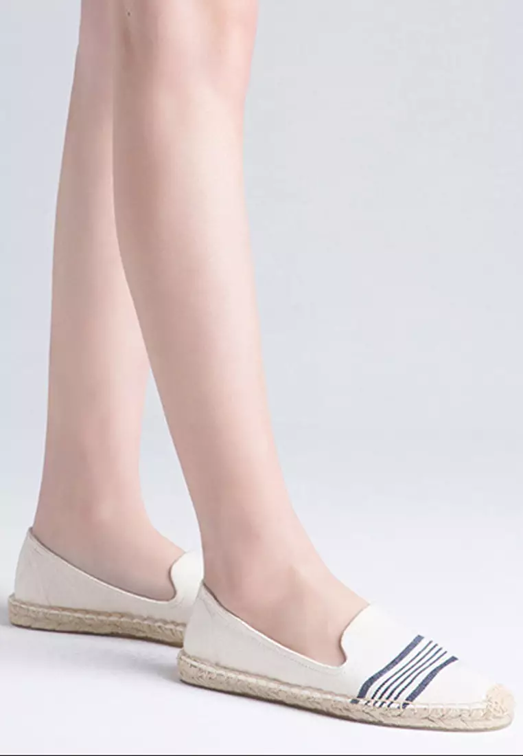 Contrast Stripes Canvas Espadrilles HB3119