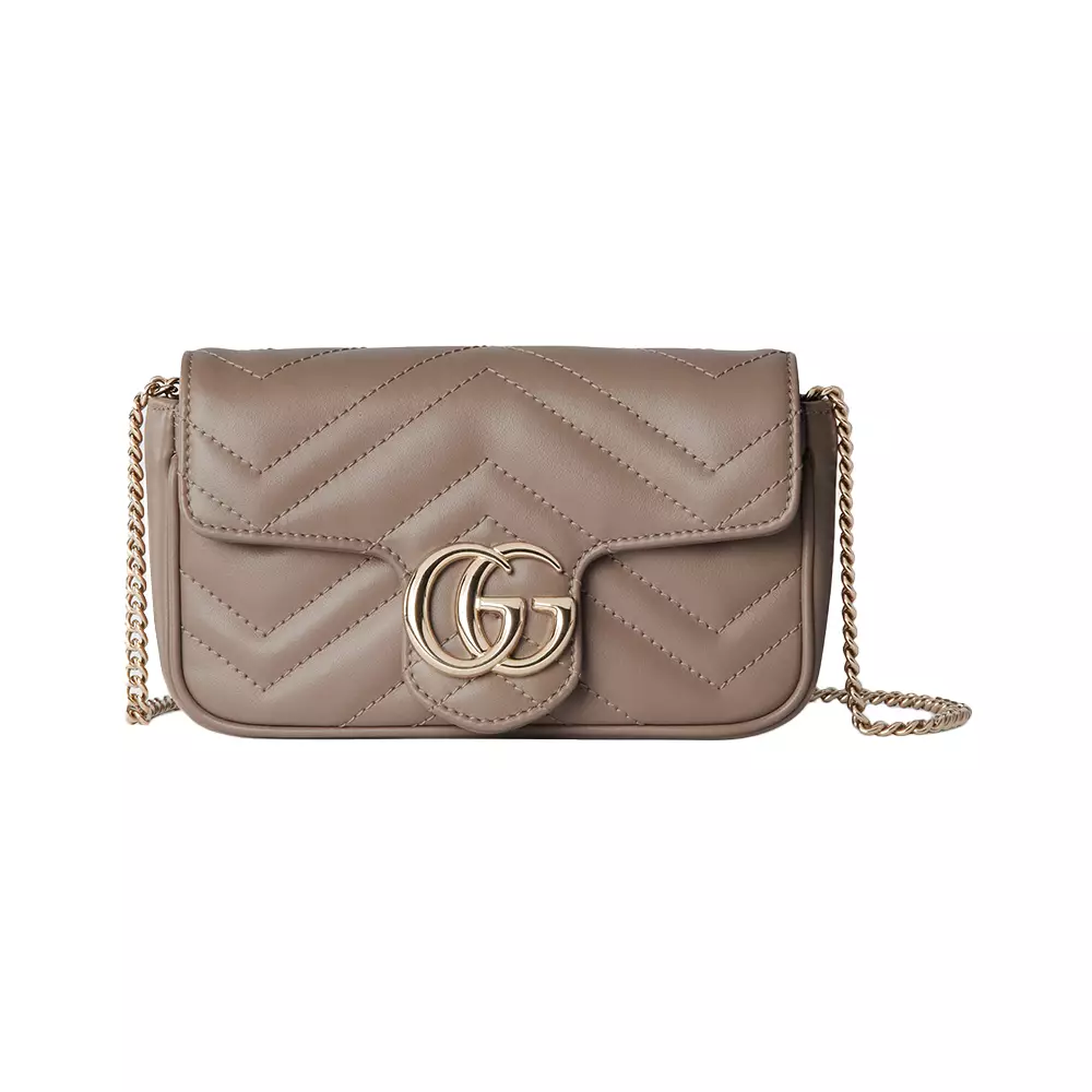 Jual Gucci GG Marmont Super Mini Shoulder Bag Taupe Original 2025