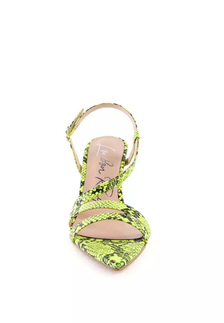 Neon snake hot sale print sandals