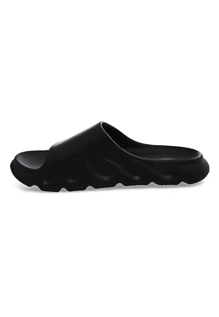 Coots Sandal Rumah Unisex Anti Slip Flame Couple Material EVA ORIGINAL - Black