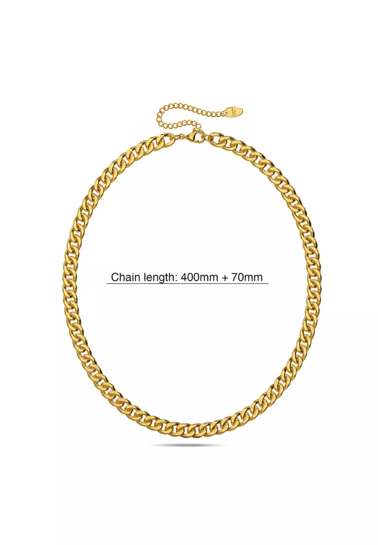 Curb Chain Link Gold Plated Necklace