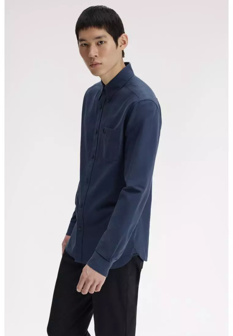 Fred Perry M5516 Long-Sleeve Oxford Shirt (Dark Airforce)