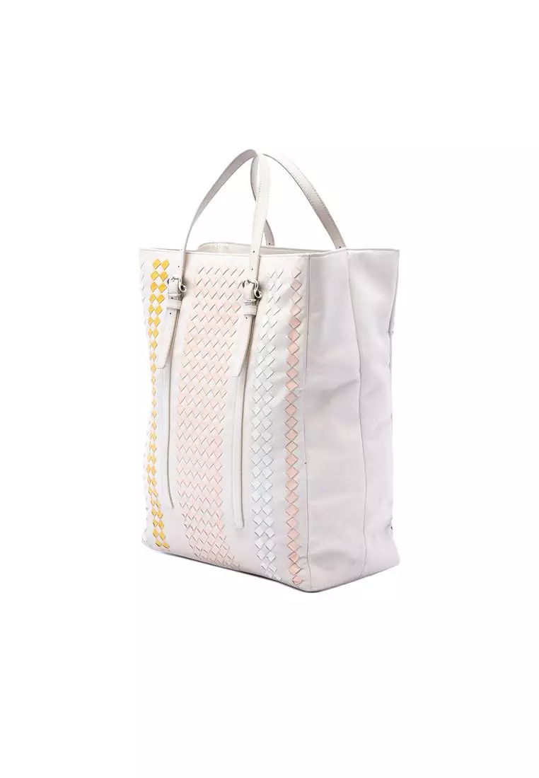 Pre-Loved Bottega Veneta Intrecciato Trimmed Nappa Belted Tote