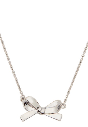 Kate Spade silver Kate Spade Skinny Mini Bow Pendant Necklace in Silver o0r00310 C78BEACC99DB76GS_1