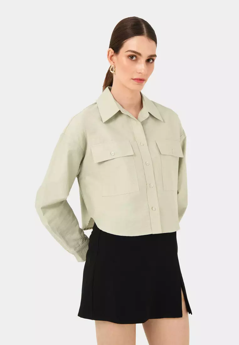 Kyla Crop Pocket Shirt