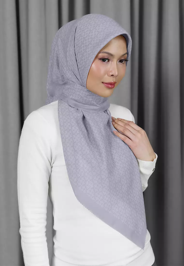 Jenna & Kaia - Sierra Scarf Misty Grey - Hijab Kerudung Segi Empat