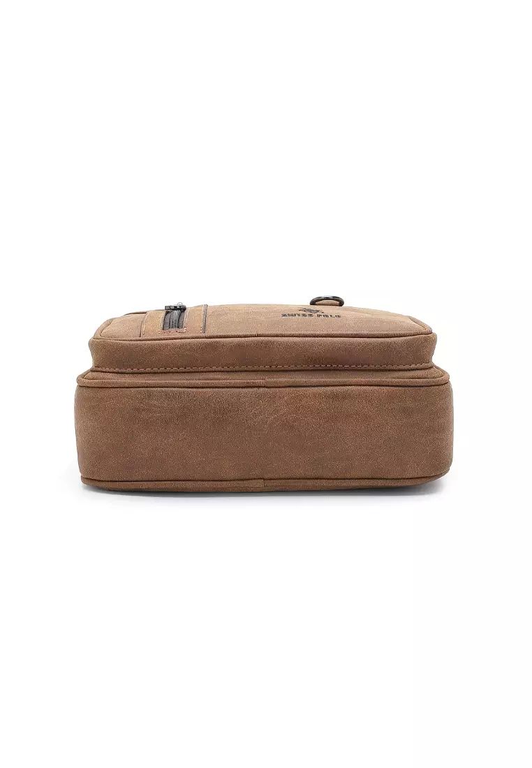 Men's Sling Bag / Crossbody Bag - Light Brown