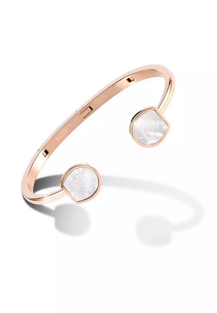 Bonia - Jam Tangan Wanita - Rosegold - Purple Leather Strap - BNB10653-2577