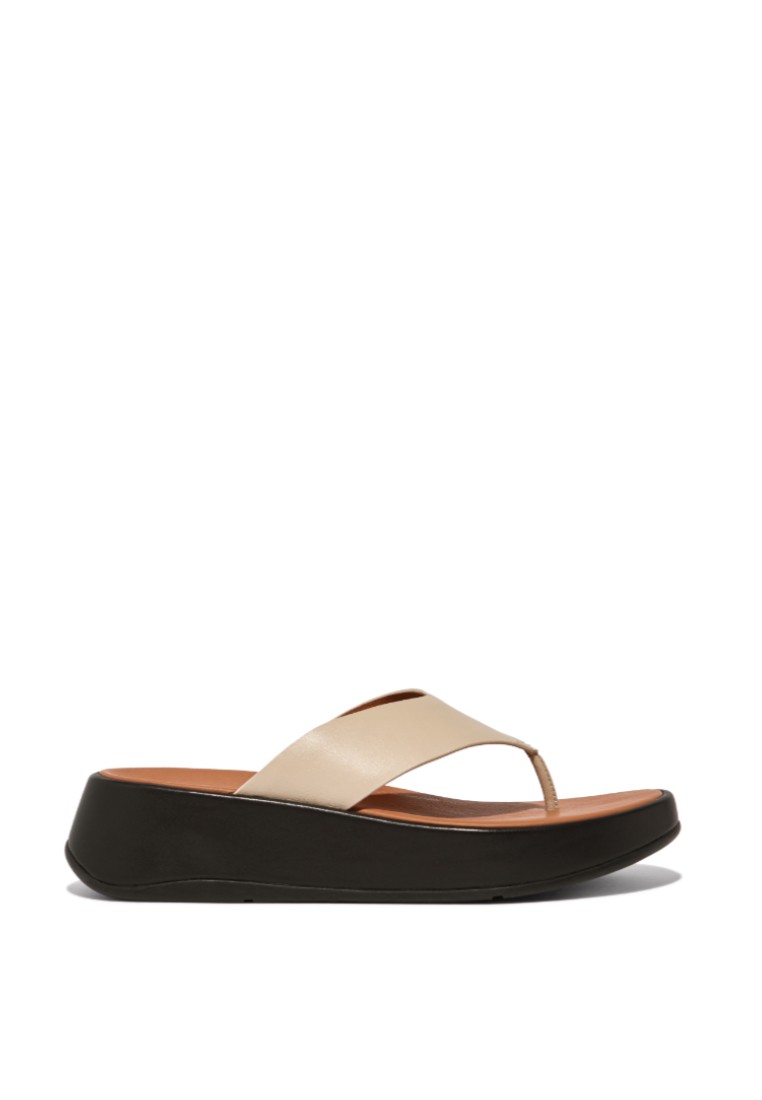 FitFlop F-MODE Women's Flatform Toe-Post Sandals - Beige/Black (FW3-A49)